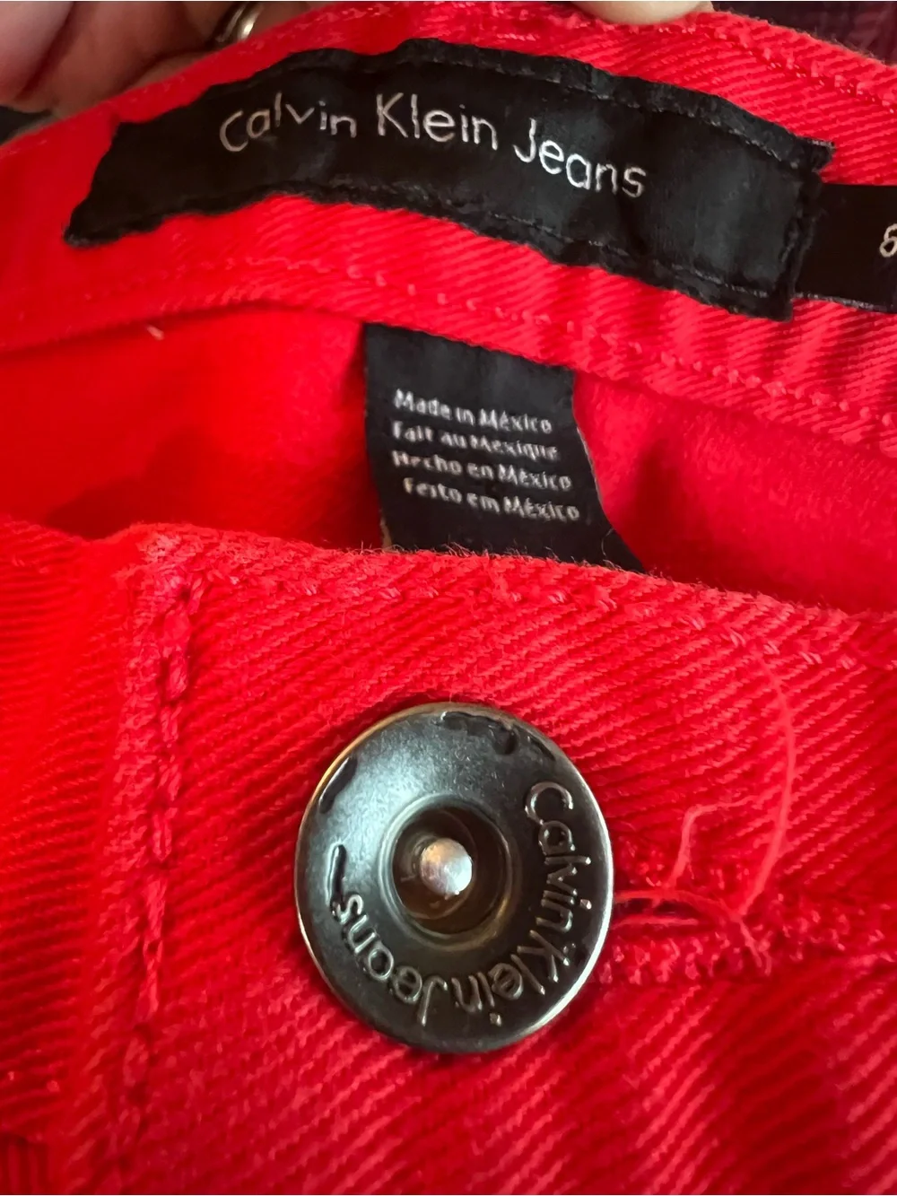 Pop of Color in Calvin Klein Jeans Red Denim Shorts size 6
